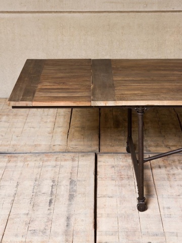Masă extensibilă de dining în stil industrial, din lemn masiv și metal, „Tapestry X-Large” - Img 7