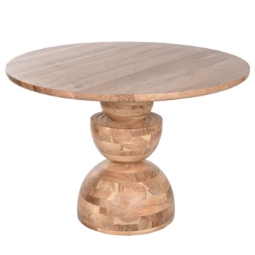 Masă rotundă dining din lemn de acacia, Ø115 cm, „Nayara”