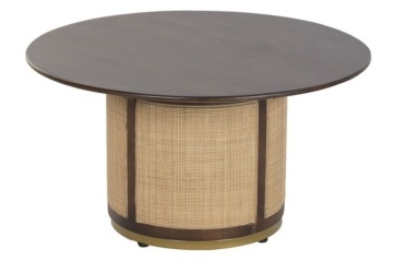 Masuta de cafea din lemn de mango si fibre naturale, 85X85X47 cm, "Rotto".