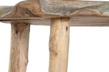 Măsuță de cafea din lemn de tec, natur, cu blat din trunchi și picioare din ramuri, finisaj natural, 50 x 110 x 70 cm, „Brezia” – Ethnic Collections - Img 5