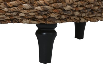 Măsuță de cafea rotundă din fibre naturale, natur și negru, cu împletitură în spirală, finisaj natural, 46 x 119 cm, „Lunaria” – Ethnic Collections - Img 4