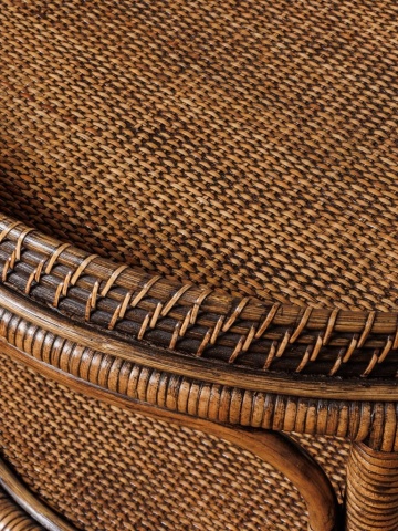 Măsuță de cafea rotundă din ratan, maro, cu blat tip tavă și raft împletit, finisaj mat, 48 x 66 cm, „Veracruz” - Img 5