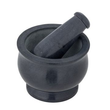 Mojar cu pistil din piatră de săpun gri, 10×7,5 cm, „Aprilla" - Img 2