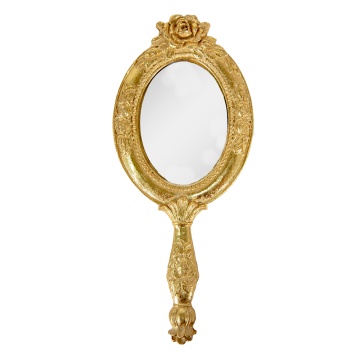 Oglinda de mana, aurie, aspect vintage, 10x25 cm
