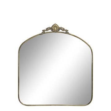 Oglindă de perete cu ramă decorativă, aspect vintage, H90/L80/W3.5 cm - Img 1