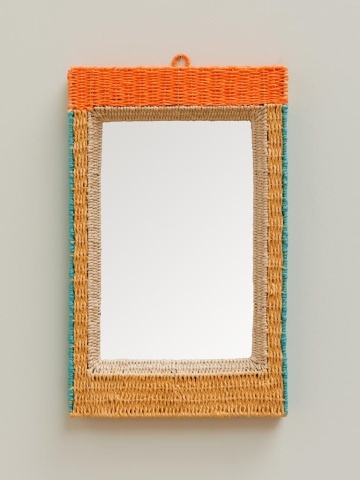 Oglinda de perete, din textil impletit, Mali - Img 2