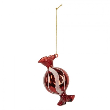 Ornament de Crăciun vintage bomboană din sticlă roșie, 5x4xH10 cm - Img 2