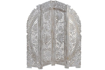 Paravan decorativ din lemn, auriu, finisaj patinat, 182 x 156 x 2 cm, „Chambord”