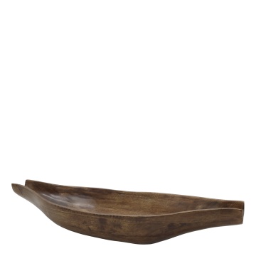 Platou decorativ din lemn masiv de mango, natur, 10×60×21,5 cm, „Tours"