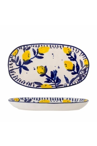 Platou din ceramica pictat manual, design mediteraneean, "Maxima"