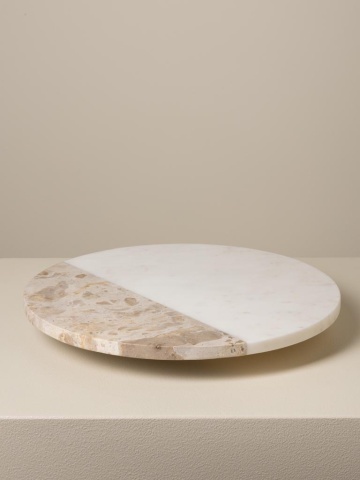 Platou rotativ din marmură, Ø35,5 cm, "Sand" - Img 2