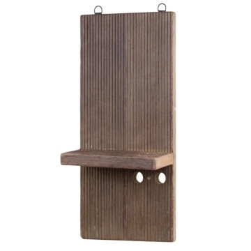 Raft de perete din lemn reciclat, cu design vertical, Grimaud - Img 1
