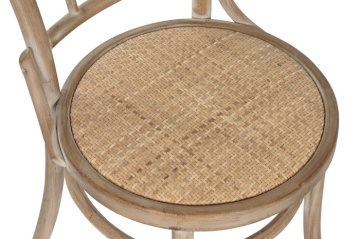 Scaun dining din lemn de cedru cu șezut împletit din rattan, 42×40×89 cm, „Lido" - Img 5