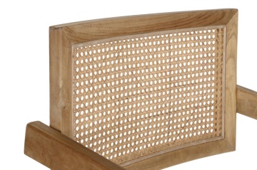 Scaun dining din lemn de tec si rattan, "Teqa" - Img 4
