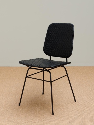 Scaun dining, negru, din rattan, Banyan - Img 2