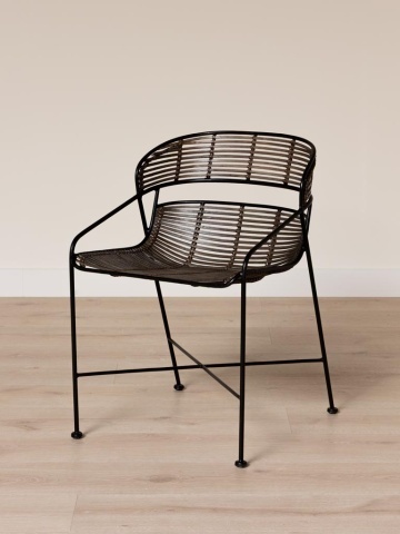 Scaun maro din metal si rattan, "Zeyra" - Img 3
