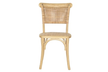 Scaun stivuibil, stil rustic modern, culoare maro deschis, din lemn de ulm și ratan, „Elm Rattan” - Img 2