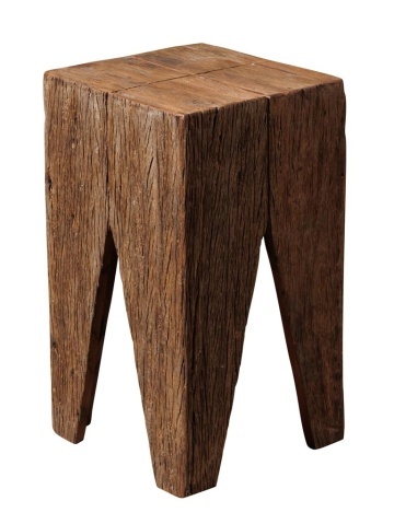 Scaunel natur, din lemn reciclat, Quadro