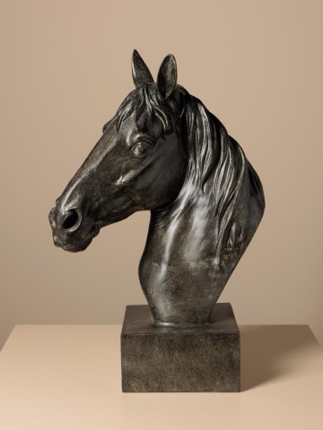 Sculptură cap de cal din rășină pe suport, H40 cm, " Horse " - Img 6