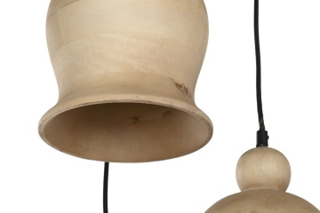 Set 3 lustre suspendate din lemn de mango, negru și natur, 110 x 38 cm, „Creil” - Img 5