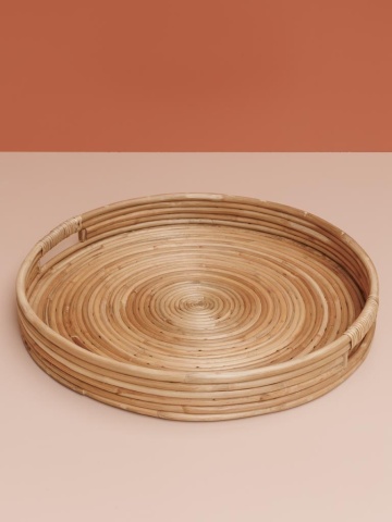 Set 3 tavi din rattan natural – S/3, H8 x Ø 60 cm - Img 4