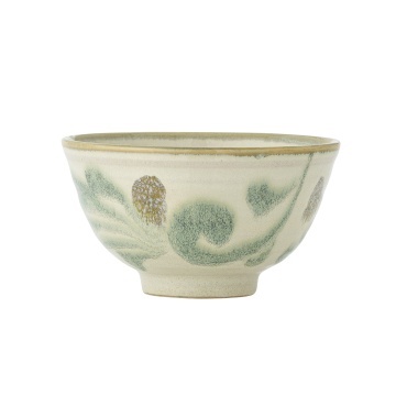 Set 4 boluri din ceramică natur, pictate manual cu motive botanice, „Bethany", 11,5 x 6,5 cm - Img 2