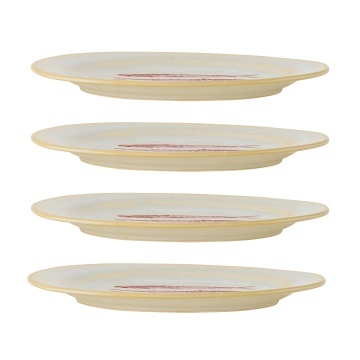 Set 4 farfurii ceramice roșii cu pești sculptați în relief, D27×H2 cm, „Hadden" - Img 4