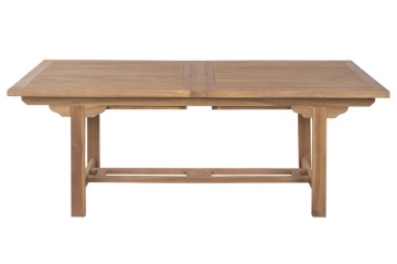 Set dining exterior din lemn de tec masiv, masă extensibilă 210–310 cm și 8 scaune, finisaj natural, „Java” - Img 2