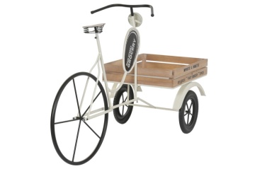 Stand decorativ din metal , cu 1 raft din lemn , "Retro Tricycle" - Img 7