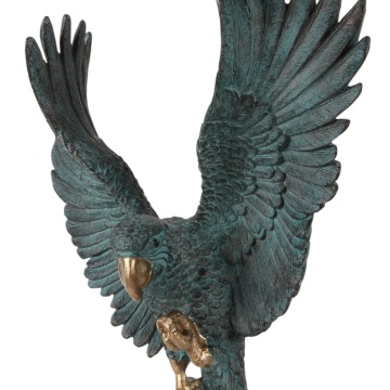 Statuetă decorativă din polirășină, albastru, papagal pe suport, 52,5 x 26,5 x 14,5 cm, „Lori” - Img 3