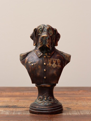 Statuie decorativa bust câine din rășină, H24,5 cm, "Dogporal" - Img 3