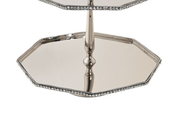Suport argintiu din aluminiu cu 3 nivele, 28×28×47 cm, „Silver" - Img 2