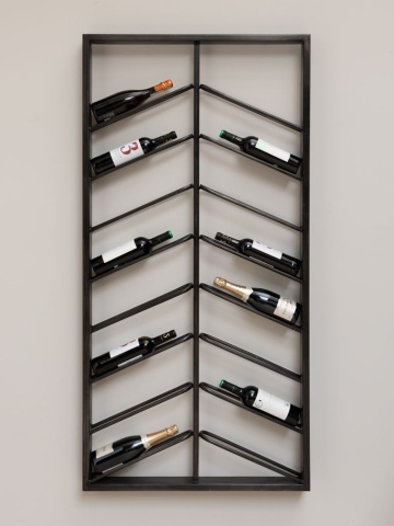Suport de perete, pentru sticle de vin, din metal, Stim - Img 2