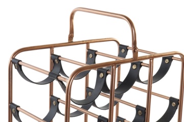 Suport de sticle din metal si piele " Wine Rack " - Img 3