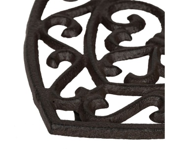 Suport din fontă pentru vase fierbinți în formă de inimă „Rhodonea”, brun, 19 x 18 cm - Img 6