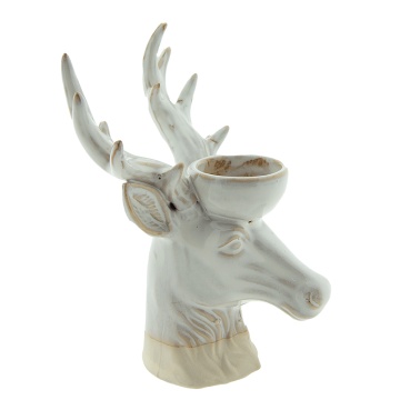 Suport lumanare, gri, din portelan, H21 cm, Reindeer - Img 4