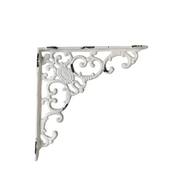Suport pentru raft, alb, din metal, aspect vintage, Monogram