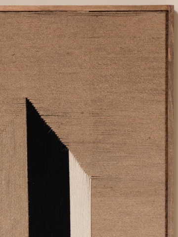 Tablou de perete din lemn de mango și iută naturală, H107 cm, "Arrow" - Img 4