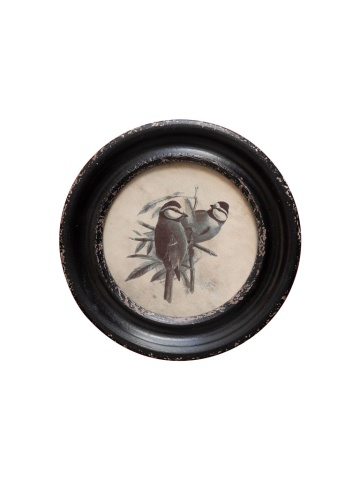 Tablou decorativ, cu rama din lemn de pin, aspect vintage, Turtledoves II