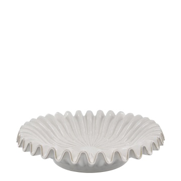 Tavă decorativă din ceramică cu margine striată, Ø44 cm