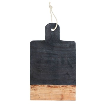 Tocator din marmura si lemn de mango, 38cm, Esquisse Black - Img 1