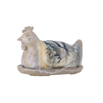 Untieră ceramică în formă de găină, din ceramică glazurată manual, 19×13×13 cm, „Heni" - Img 3