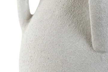 Vază decorativă cu mâner, stil rustic modern, culoare alb, din stoneware, „Stoneware” - Img 4