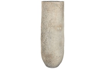 Vază decorativă de podea, stil rustic artizanal, culoare gri, din teracotă, „Terracotta” - Img 2
