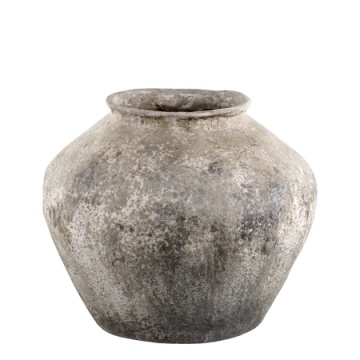 Vază decorativă tip oală, stil antic, culoare patină naturală, din polirasină, „Heritage”