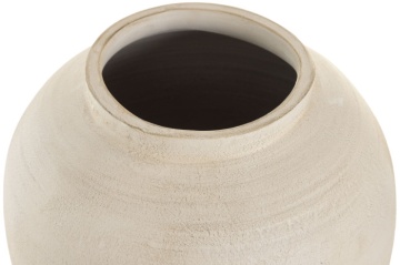 Vază decorativă tip tibor, stil rustic natural, culoare teracotă cu blat natur, din lemn de mango, „Tibor” - Img 4