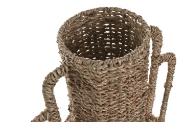 Vază decorativă tropical natural din iarbă de mare cu structură din metal, "Sevanta" - Img 2