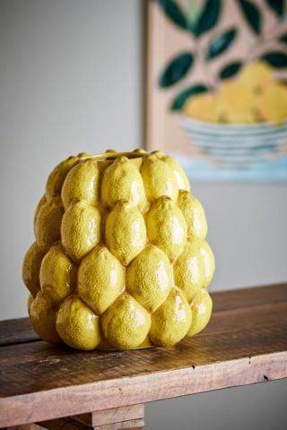 Vază galbena din ceramica, Ø22cm,"Limone" - Img 2