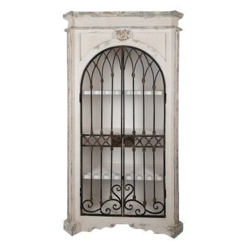 Vitrina din lemn cu usi de metal, aspect vintage, "Eloise"
