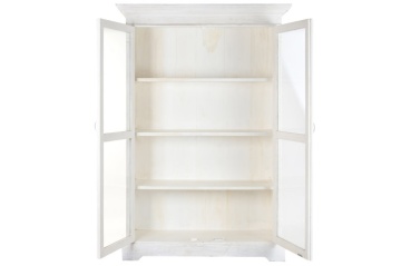 Vitrina din lemn de mango, finisaj alb antichizat, "Blanco " - Img 2